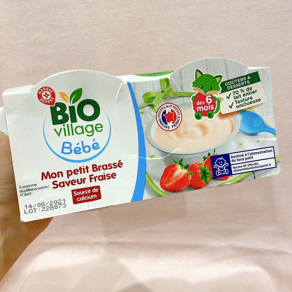[Lẻ 1 hũ 100gr] Sữa chua / Váng sữa hữu cơ Bio Village BeBe 6M+ AIR 100gr_Date 08-12/2022