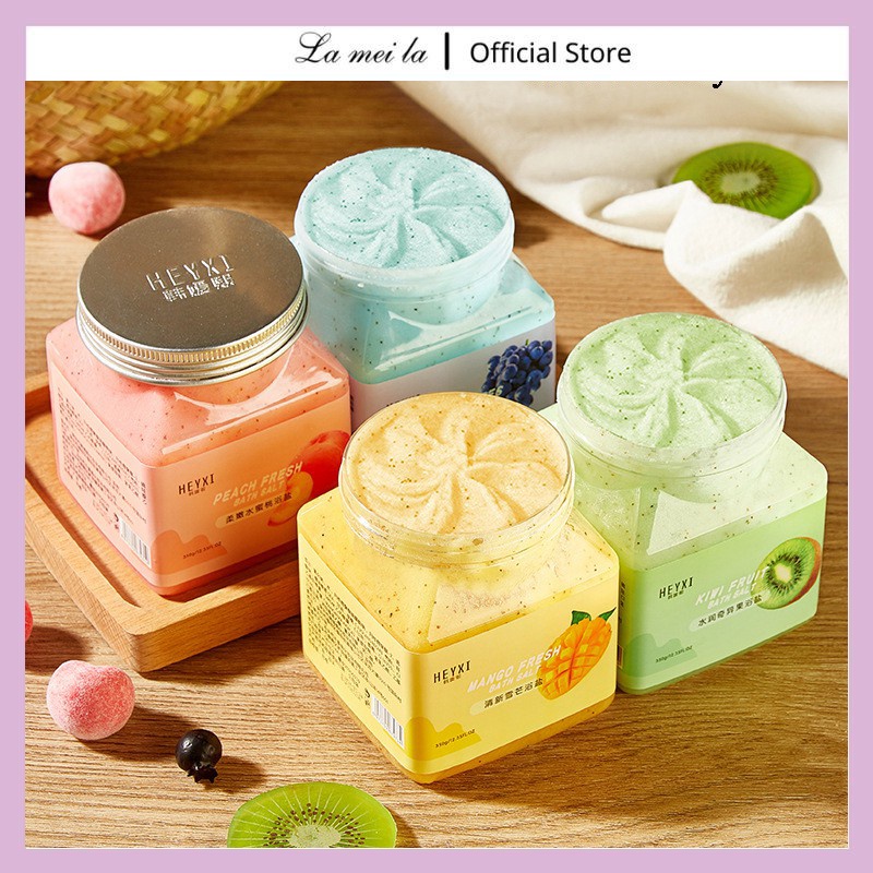 Muối tắm tẩy da chết hoa quả Heyxi Bath Salt Scrub 350g HTTBC2