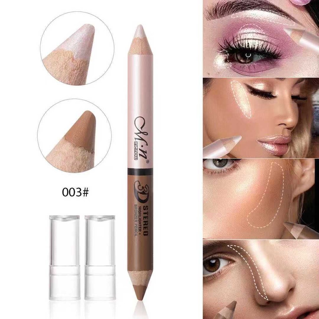 MENOW Double Head Highlighting Shading Pencil Contour Bronzer Face Make Up Waterproof and Long Lasting Makeup Cosmetic Beauty