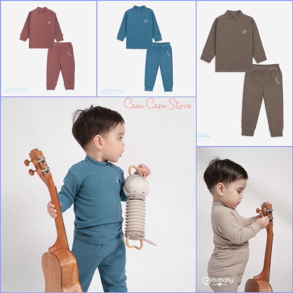 Bộ dài tay cao cổ Molist Bu Baby dành cho bé trai bé gái mềm mại cao cấp