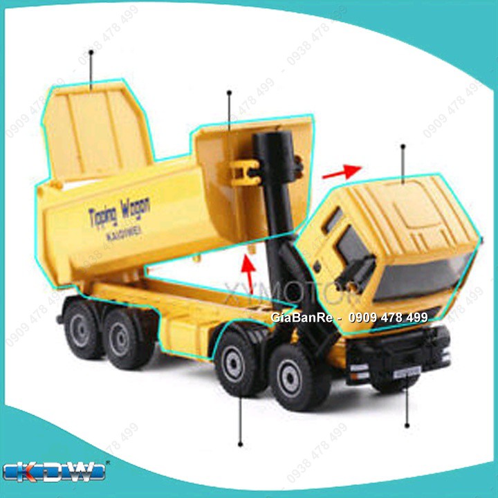 Mô Hình Kim Loại Xe Tải Ben Công Trình Tỉ Lệ 1:50 (18cm) - KDW - 9933