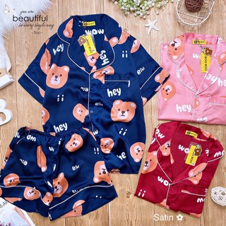 Đồ bộ pijama satin đùi - form dưới 60kg