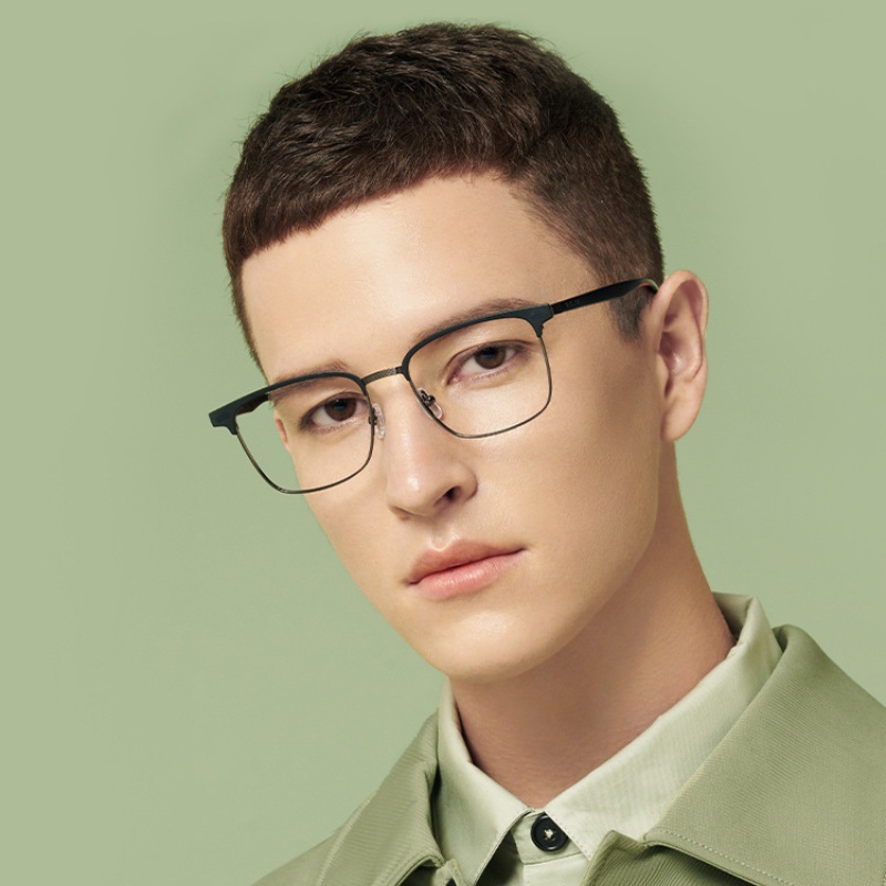 Kính Chống Ánh Sáng Xanh Gọng Kim Loại Hình Chữ Nhật Thời Trang Cho Nữ