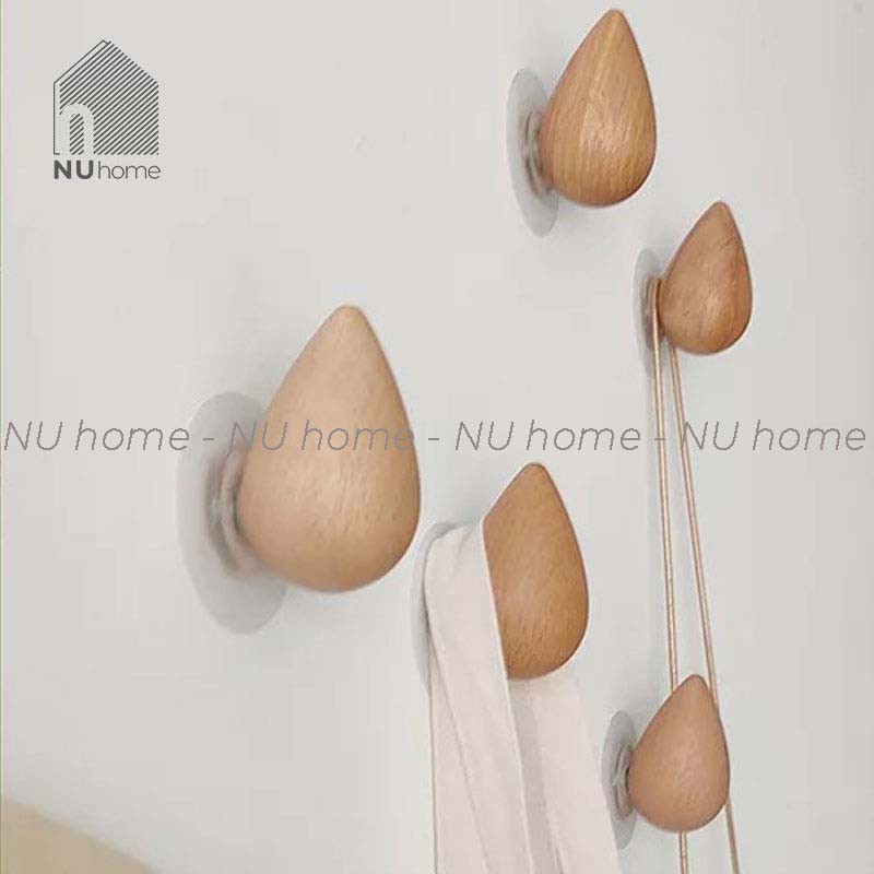 nuhome.vn | Móc gỗ giọt nước – Shibu, móc gỗ treo quần áo mũ nón gắn tường, thiết kế đẹp mắt, ấn tượng và sang trọng