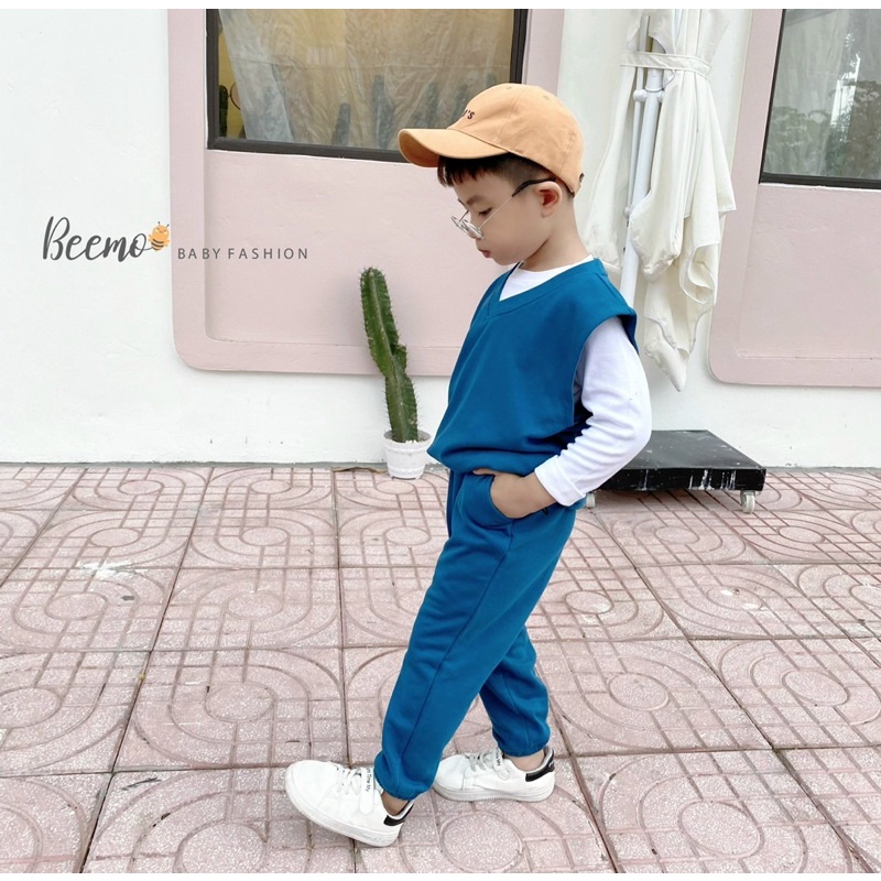 Set 3ct Gile kèm áo thun xuất hàn bé trai