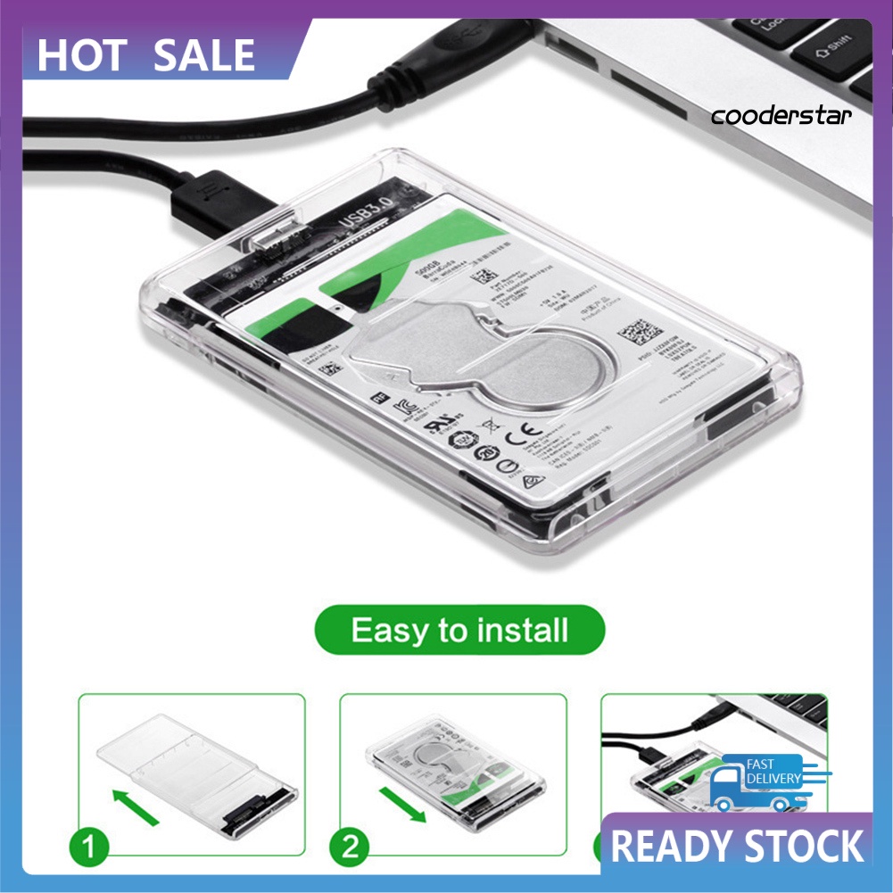 COOD-st Clear High-speed 2.5 inch SSD Case USB 3.0 to SATA Adapter Hard Drive Enclosure