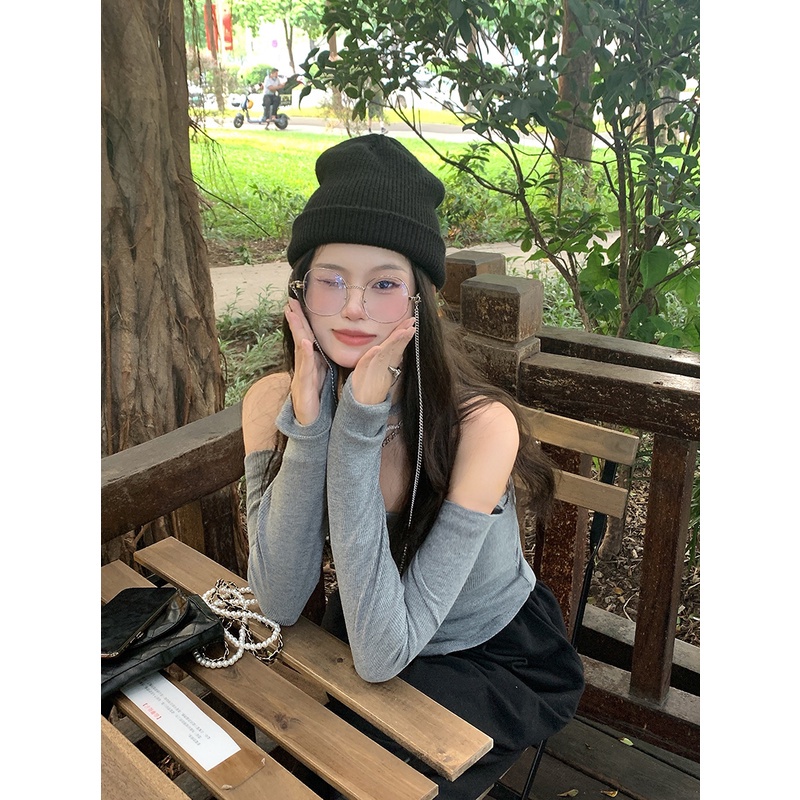 Áo thun COZOK trễ vai tay dài thiết kế quyến rũ cho phái nữ