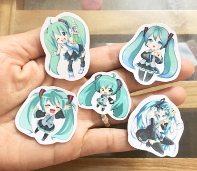 Ảnh sticker miku bóc dán combo 30-60 cái nhiều mẫu khác nhau