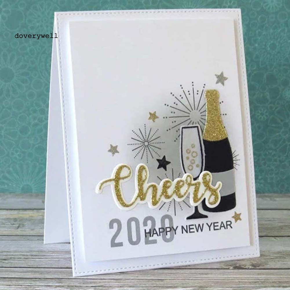 Khuôn Cắt Giấy Làm Từ Kim Loại Hình Ly Rượu Vang Trang Trí Scrapbook
