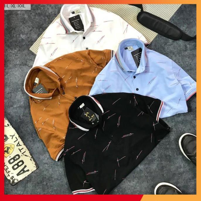 Áo Thun Nam ⚡FREESHIP – HÀNG CHẤT⚡ Cổ Bẻ Tay Ngắn In họa Tiết, Chất Liệu Thun Cá Sấu Cao Cấp - Start Man