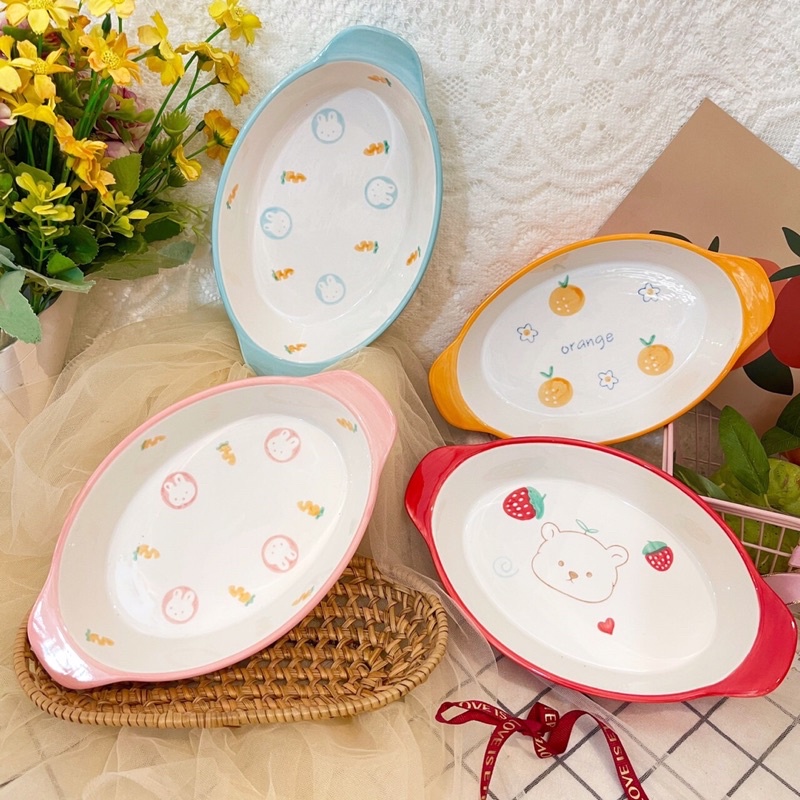 Khay nướng hình oval xinh yêu