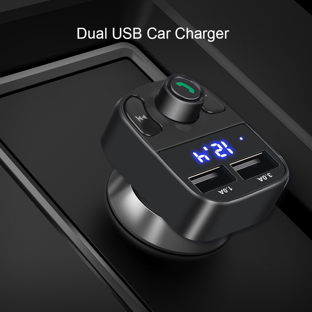 Thiết bị thu phát Bluetooth phát nhạc và đài FM với 2 cổng sạc USB cho xe hơi loa bluetooth