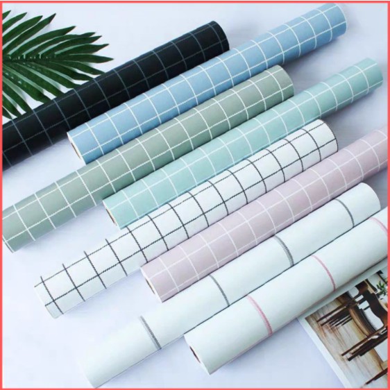 COMBO 10M GIẤY TƯỜNG TÔNG HỢP MẪU Ô KẺ KHỔ 45CM CÓ KEO SẴN