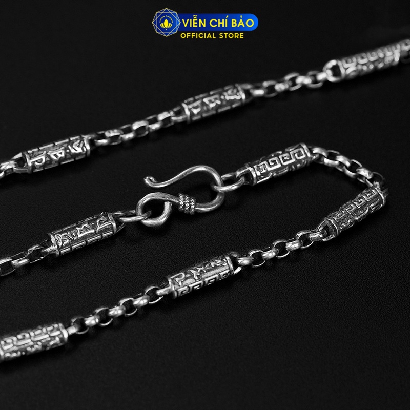 Dây chuyền bạc nam Lục Tự Chân Ngôn nhỏ bạc Thái 925 thời trang phụ kiện trang sức Viễn Chí Bảo D100046