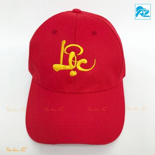Nón tết màu đỏ thêu chữ Lộc - Mũ Lưỡi Trai AZ MT465
