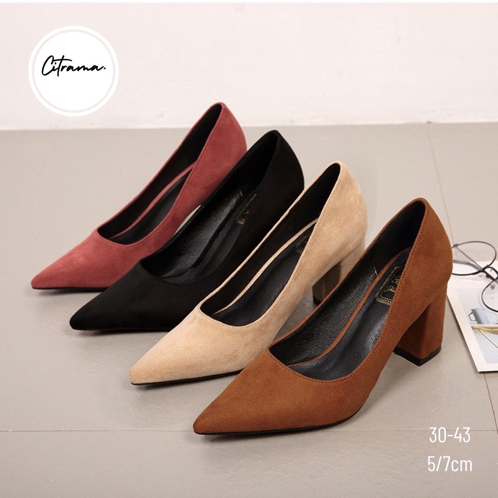 GIÀY CAO GÓT DA LỘN SIZE NHỎ 30 31 32 KIỂU DÁNG CÔNG SỞ BASIC CAO 5/7CM