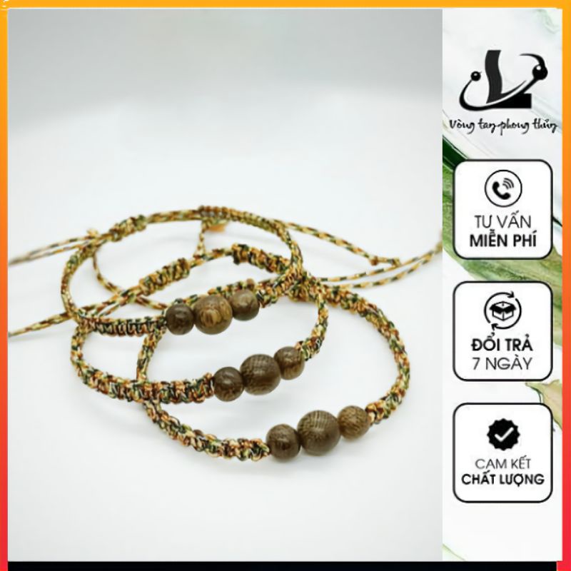 Vòng Tay Trầm Hương Tết Chỉ Ngũ Sắc May Mắn - N119