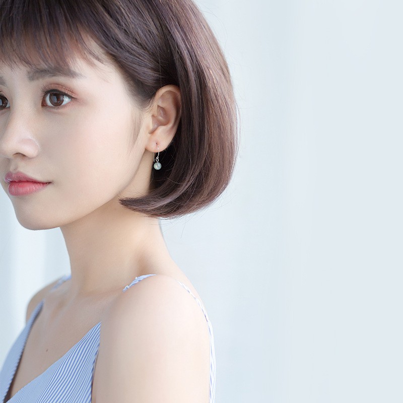 Khuyên tai bạc Ý s925 phiên bản đá Moonstone E9350 - AROCH Jewelry