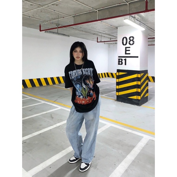 BLANK | Áo Thun JACKBOYS Tay Lỡ Unisex - Đen/Trắng Cổ Tròn