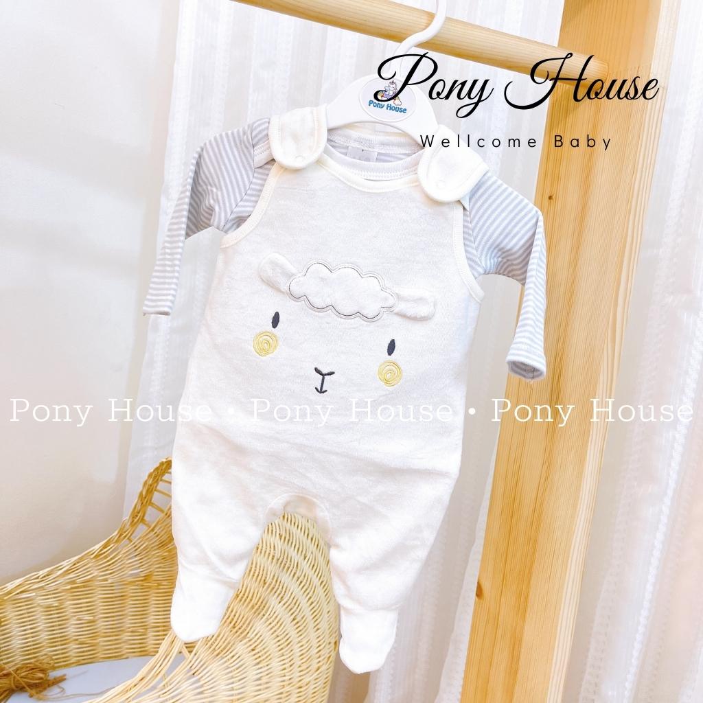 Set Yếm Băng Lông Liền Tất Kèm Body Chip Cotton Mềm, Mịn Cho Bé Trai, Bé Gái Sơ Sinh Sz NB/0-3M/3-6M