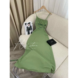 đầm maxi 2 dây khoec eo cách điệu