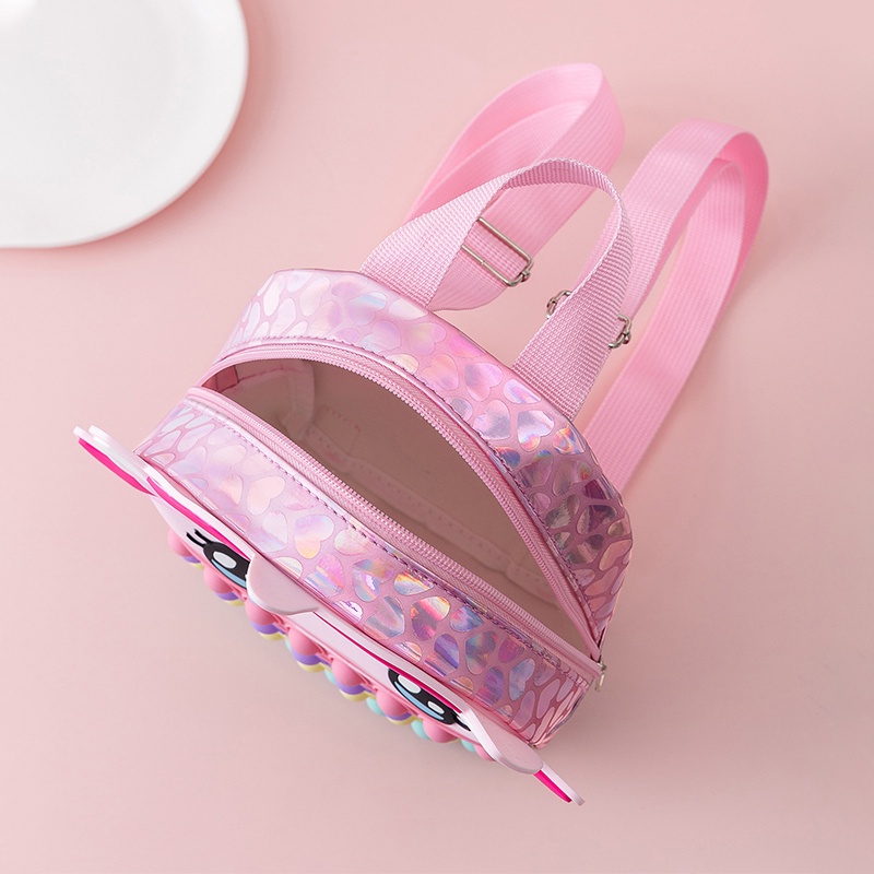 Large Pop It Fidget Toy Unicorn Backpack Girls Wallet Bag Kids Stress Relief School Supplies Birthday Party Gifts