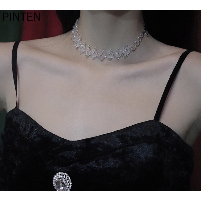 Vòng cổ choker pha lê