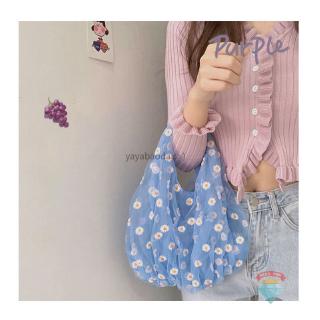 Túi Lưới Xách Tay Thêu Họa Tiết Hoa Cúc Xinh Xắn Dành Cho Nữ