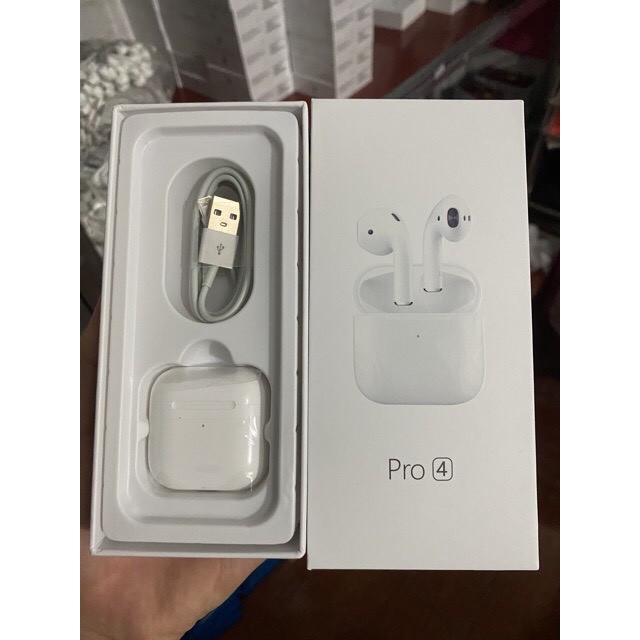 Tai Nghe Buletooth Không Dây Airpods 4 TWS  Cho Iphone Và Samsung Định Vị - Đổi Tên - Sạc Không Dây - Tự Động Kết Nối