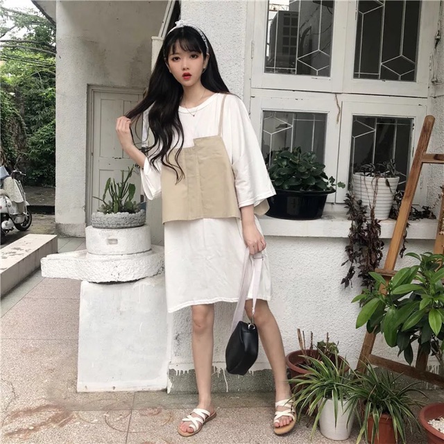 Áo phông oversize phối gile