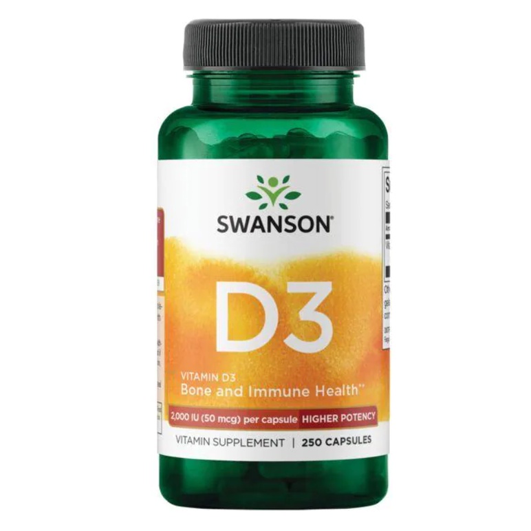 Vitamin D3 | Tăng sức đề kháng - Swanson Vitamin D3 [2000IU] [250 Viên] [50MCG] - Muscle Fitness