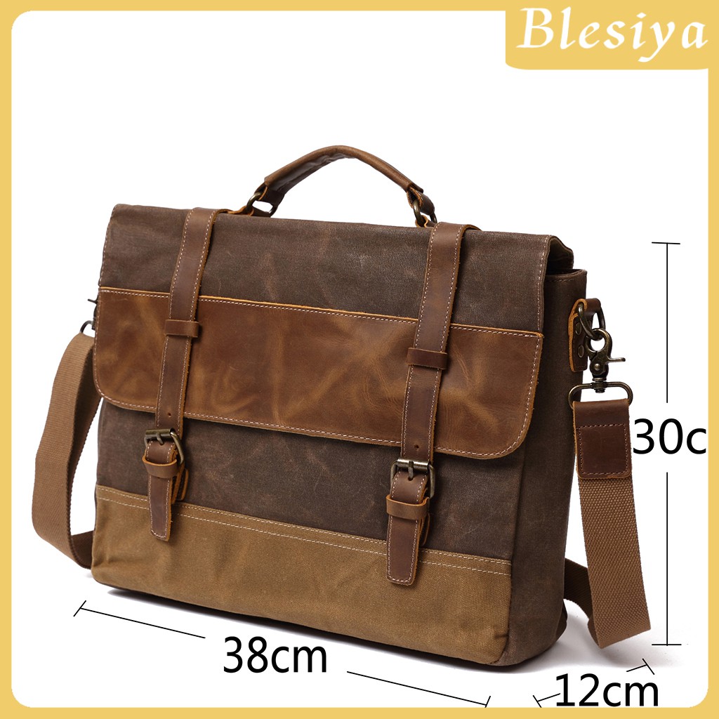 [BLESIYA] Vintage Leather Men Business Travel Laptop Briefcase Messenger Bag Satchel