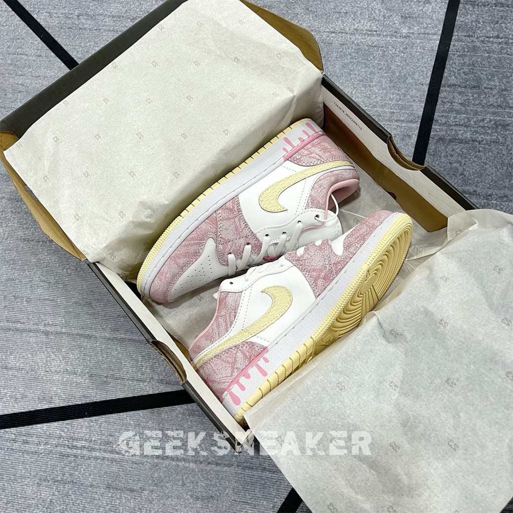 [GeekSneakerZone] Giày Jordan1 Low Paint Drip (Gs) | BigBuy360 - bigbuy360.vn