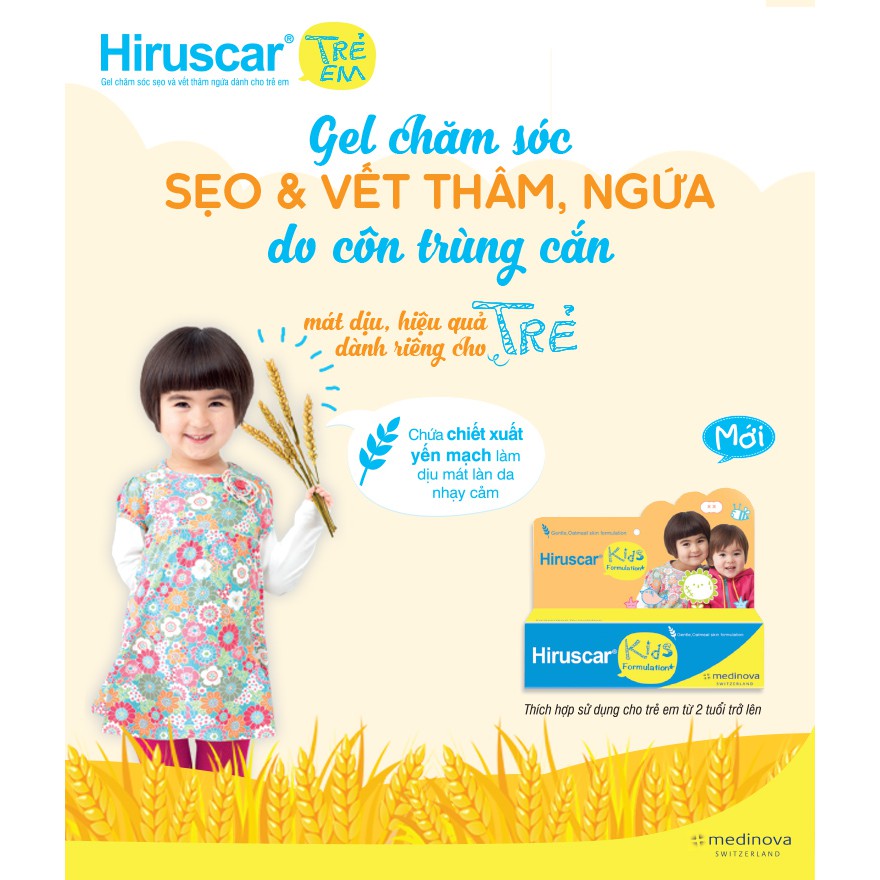 Gel Cải Thiện Sẹo và Vết Thâm, Ngứa Dành Cho Trẻ Em Hiruscar Kids 10g