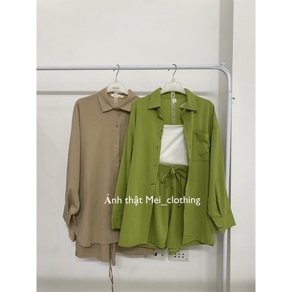 [Ảnh thật/video] Set sơmi kèm quần short đũi hot