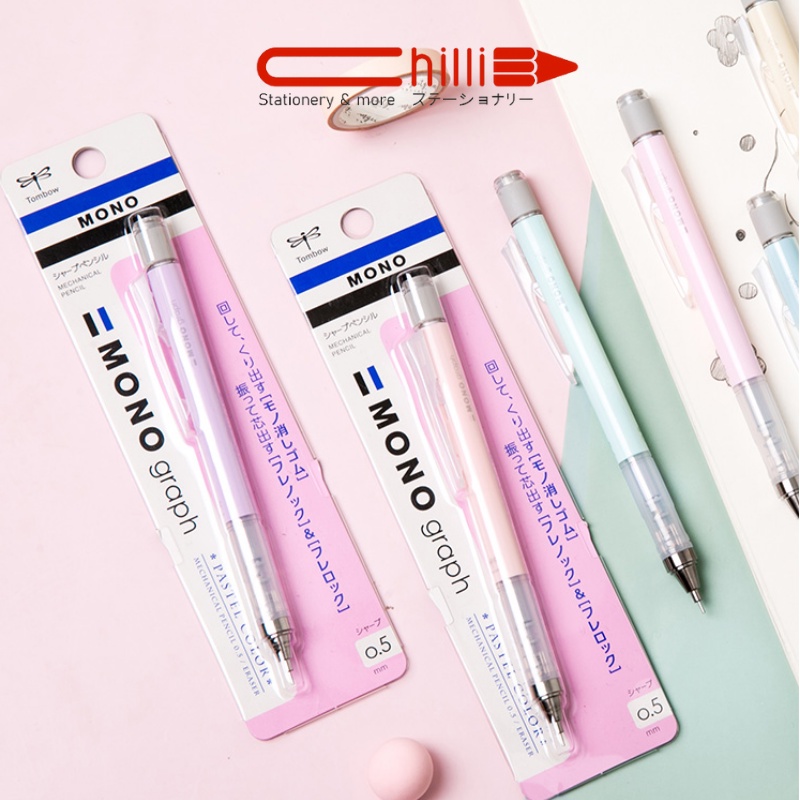 Bút chì bấm Tombow Monograph Pastel nhiều màu CHILLI