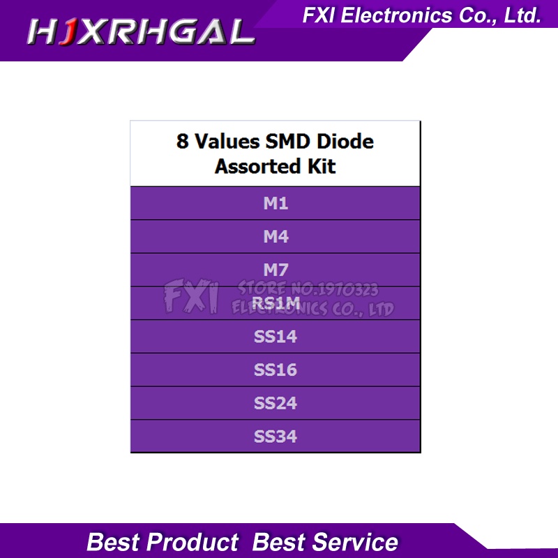 Bộ 8 Giá Trị 200 Cái M1 1N4007 M4 M7 SS14 SS16 SS24 SS34 RS1M Điện Tử diy