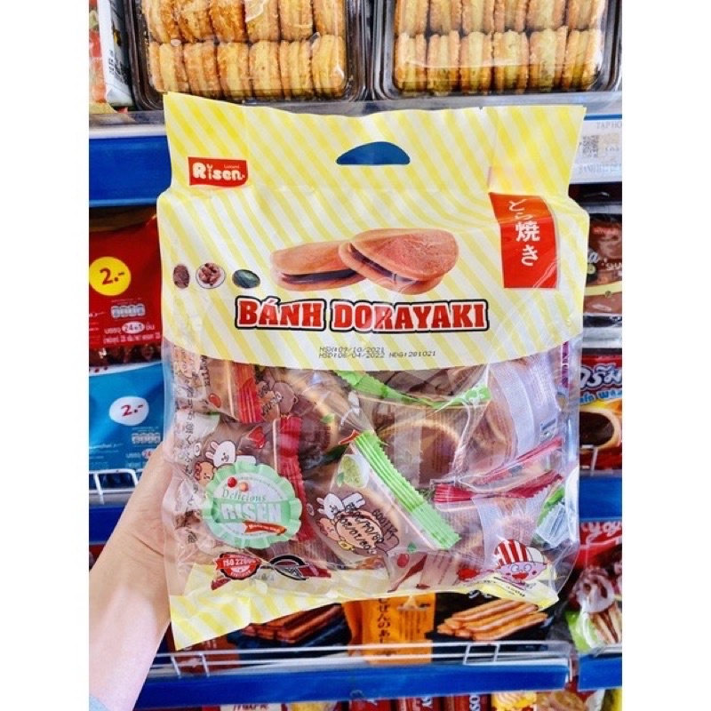 Bánh Dorayaki Doremon Mix vị khoai môn, đậu đỏ, trà xanh 350g