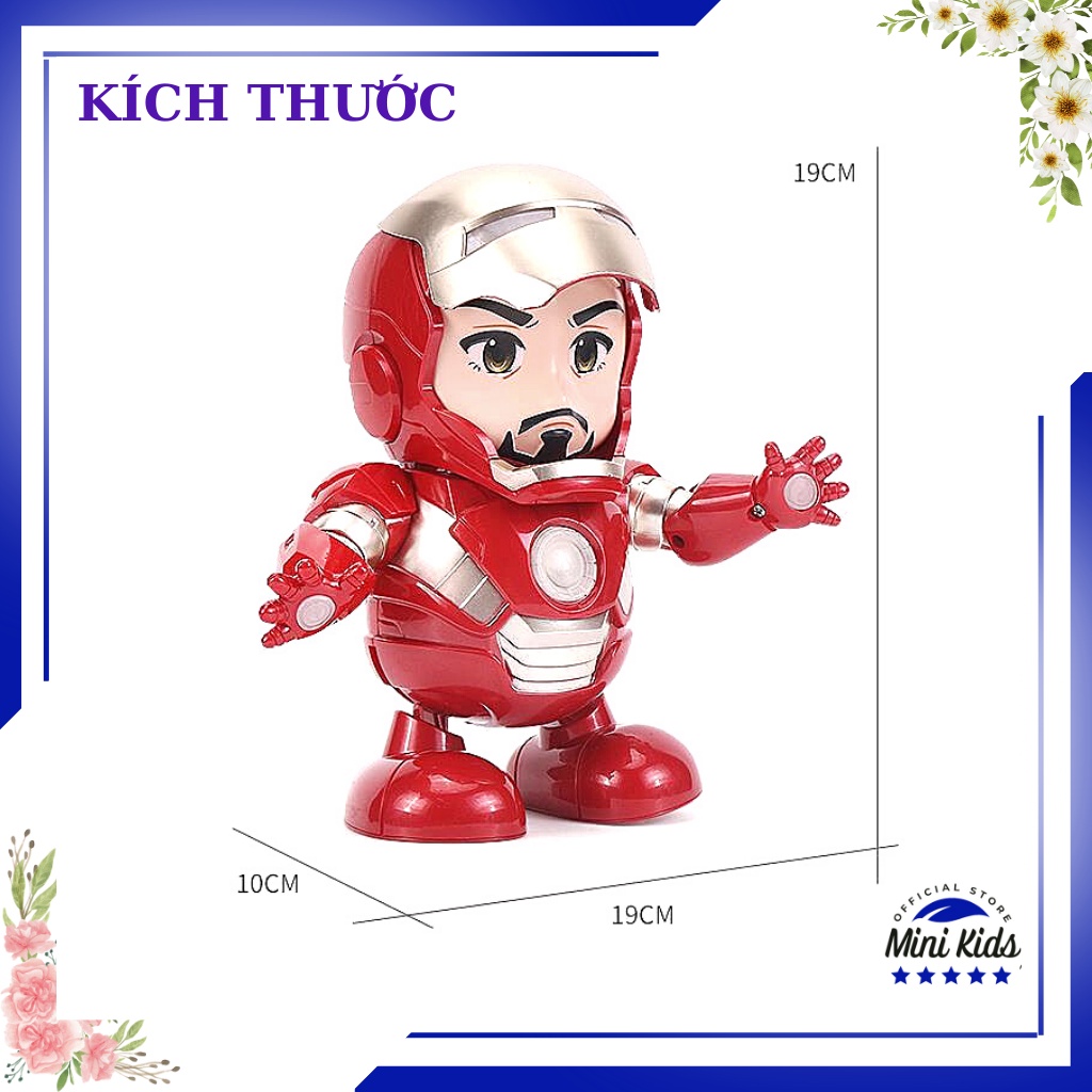 Đồ chơi robot người sắt Iron Man Hero nhảy múa theo nhạc cực kỳ vui nhộn dành cho bé từ 1 tuổi - Đồ chơi MiniKids