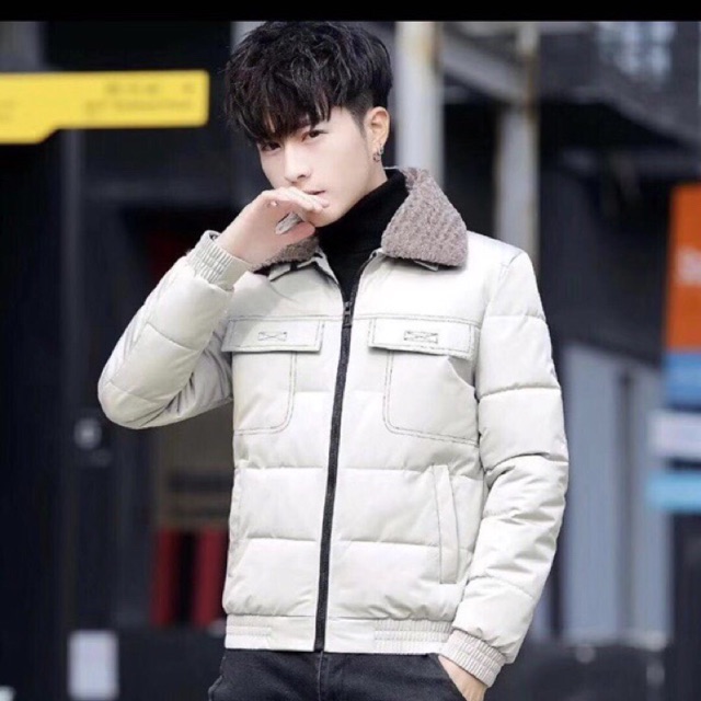 Áo khoác nam cổ lông