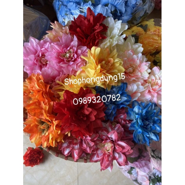 Đầu bông hoa thược dược size 16cm trang trí tháp bánh, oản tài lộc, decor...