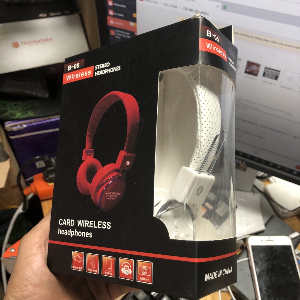 Tai Nghe Bluetooth ,Tai nghe Không Dây Sd Usb B-05  B05 hình thức PHẢY,pin bền ,nghe phê.Có khe cắm thẻ nhớ