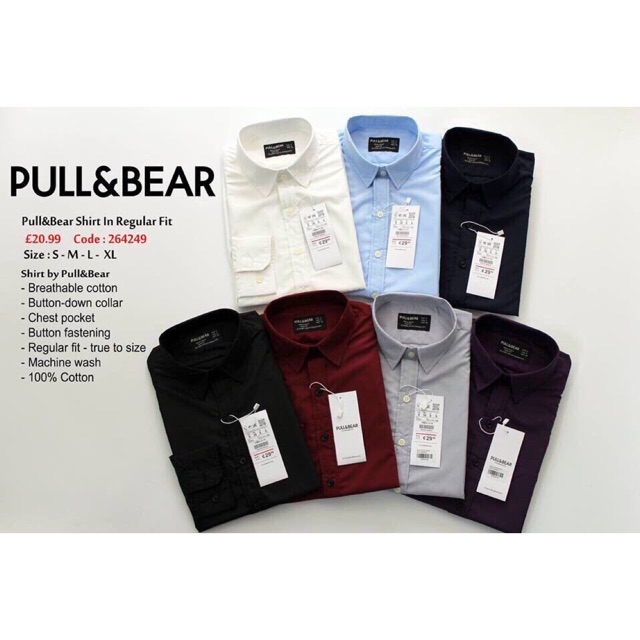 Sơmi Tay Dài Pull & Bear Cotton Lụa