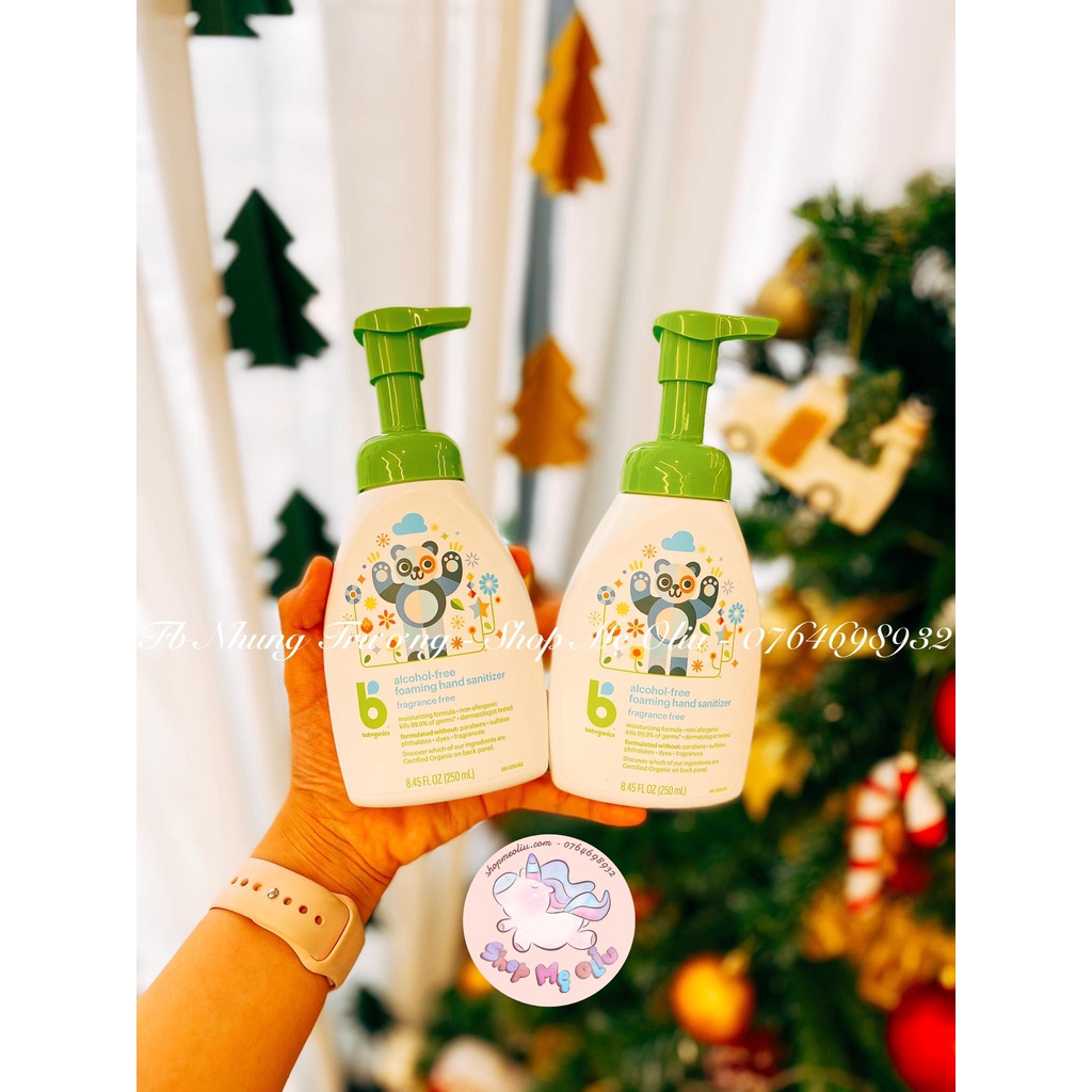 Nước rửa tay khô Babyganics 50ml &amp; 250ml cho bé