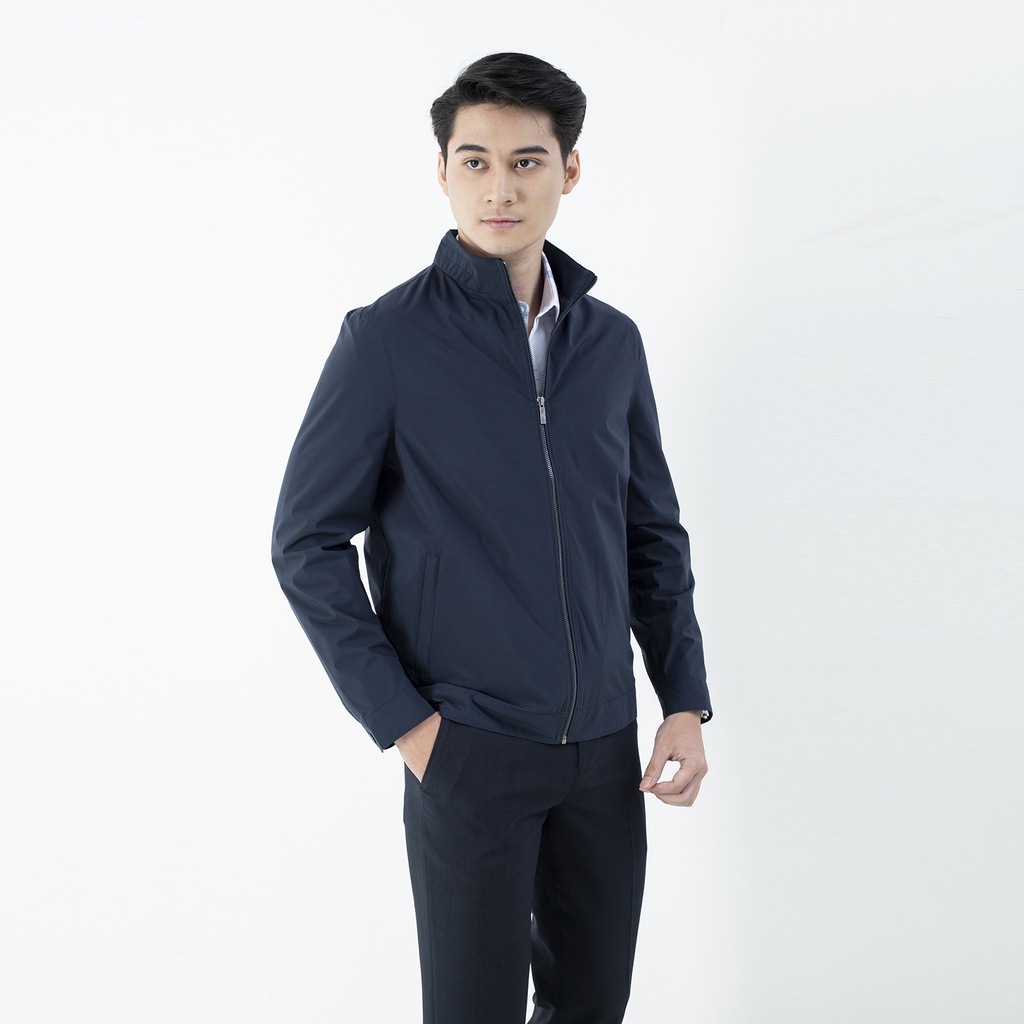 Áo khoác gió nam  2 lớp Aristino cổ bẻ hiện đại  AJK009W1