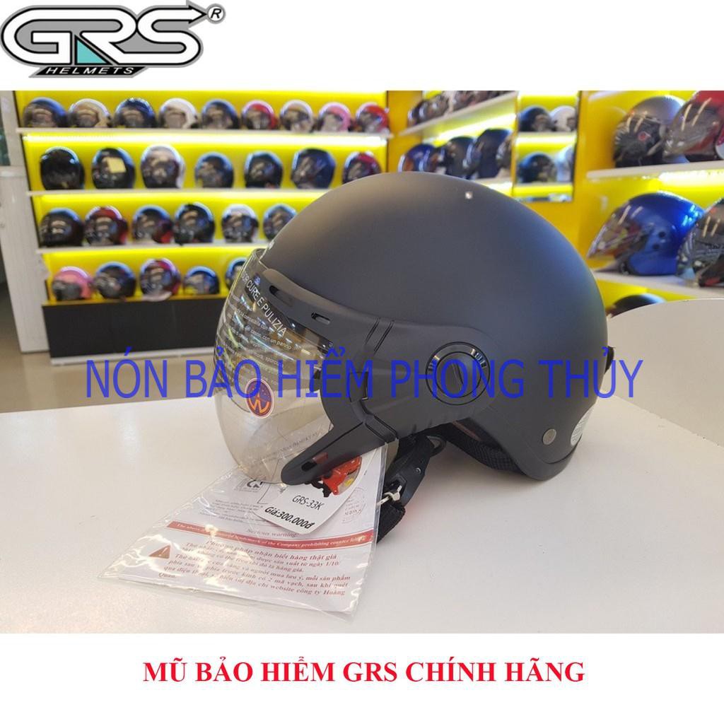 [ SHOPEE ] MŨ BẢO HIỂM 1/2 ĐẦU GRS CHÍNH HÃNG - A33 KÍNH