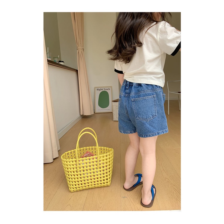 [Babycat Hàng Có Sẵn Quần Short Denim Thời Trang Mùa Hè Hàn Quốc Nhật Bản/Hàn Quốc Cho Trẻ Em 2022