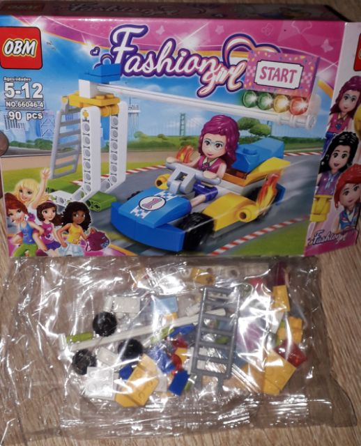 Lắp ráp 1 hộp Lego_Fashion Girl 66046 đua xe ô tô có nhiều chi tiết bằng nhựa ABS rất đẹp