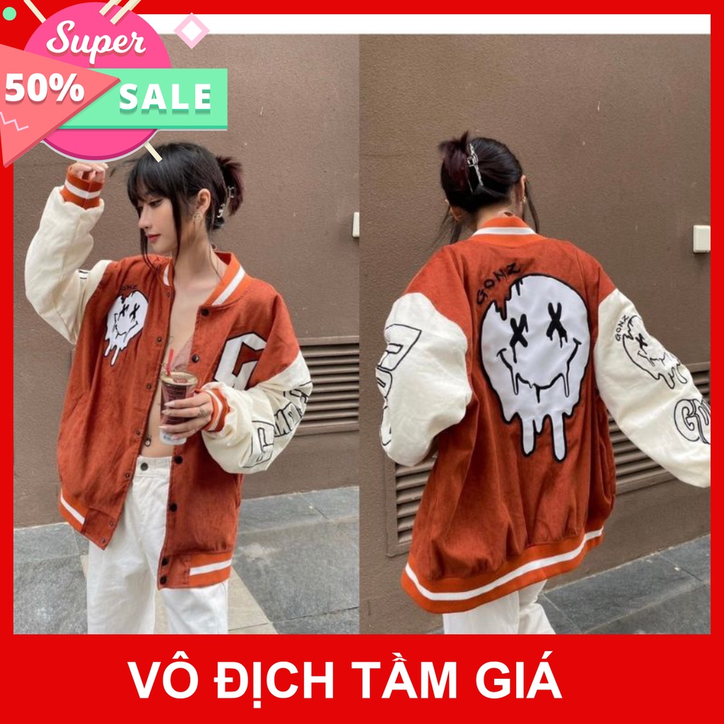 Áo Khoác Bomber Nhung Unisex - Áo Khoác Kaki Nam Nữ GONZ 6 MÀU Chất Liệu (Mẫu 2021)
