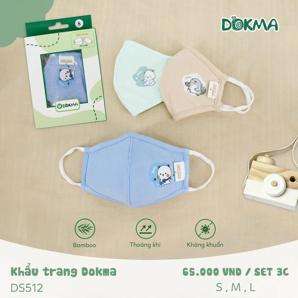 Khẩu trang bé trai, bé gái Dokma (hộp 3 chiếc màu ngẫu nhiên)